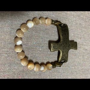 Lenny and Eva cross bracelet detachable natural stone